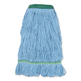 Boardwalk® Super Loop Wet Mop Head, Cotton-synthetic Fiber, 1" Headband, Medium Size, Blue freeshipping - TVN Wholesale 