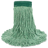 Boardwalk® Super Loop Wet Mop Head, Cotton-synthetic Fiber, 5" Headband, Medium Size, Green, 12-carton freeshipping - TVN Wholesale 