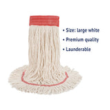 Boardwalk® Super Loop Wet Mop Head, Cotton-synthetic Fiber, 5" Headband, Large Size, White, 12-carton freeshipping - TVN Wholesale 