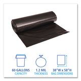 Boardwalk® Low Density Repro Can Liners, 60 Gal, 1.2 Mil, 38" X 58", Black, 10 Bags-roll, 10 Rolls-carton freeshipping - TVN Wholesale 