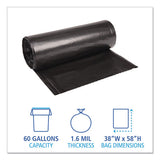 Boardwalk® Low Density Repro Can Liners, 60 Gal, 1.6 Mil, 38" X 58", Black, 10 Bags-roll, 10 Rolls-carton freeshipping - TVN Wholesale 