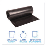 Boardwalk® Low Density Repro Can Liners, 60 Gal, 2 Mil, 38" X 58", Black, 10 Bags-roll, 10 Rolls-carton freeshipping - TVN Wholesale 