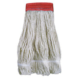 Boardwalk® Wideband Looped-end Mop Heads, 20 Oz, Natural W-red Band, 12-carton freeshipping - TVN Wholesale 