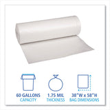 Boardwalk® Low Density Repro Can Liners, 60 Gal, 1.75 Mil, 38" X 58", Clear, 10 Bags-roll, 10 Rolls-carton freeshipping - TVN Wholesale 