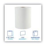 Boardwalk® Hardwound Paper Towels, 1-ply, 8" X 600 Ft, White, 2" Core, 12 Rolls-carton freeshipping - TVN Wholesale 