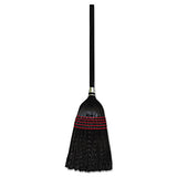 Flagged Tip Poly Bristle Janitor Brooms, 10 X 58.5, Wood Handle, Natural-black, 12-carton
