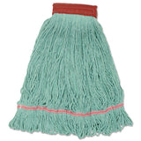 Boardwalk® Wideband Looped-end Mop Heads, Large, Green, 12-carton freeshipping - TVN Wholesale 