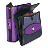 Case it™ Sidekick Zipper Binder With Removable Expanding File, 3 Rings, 2" Capacity, 11 X 8.5, Purple-black Accents freeshipping - TVN Wholesale 