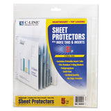 C-Line® Sheet Protectors With Index Tabs, Heavy, Clear Tabs, 2", 11 X 8 1-2, 5-st freeshipping - TVN Wholesale 