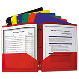 C-Line® Two-pocket Heavyweight Poly Portfolio Folder, 3-hole Punch, 11 X 8.5, Assorted freeshipping - TVN Wholesale 