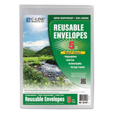 C-Line® Reusable Poly Envelope, Hook And Loop Closure, 9.38 X 13, Clear, 5-pack freeshipping - TVN Wholesale 