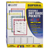 C-Line® Reusable Dry Erase Pockets, 9 X 12, Assorted Primary Colors, 25-box freeshipping - TVN Wholesale 