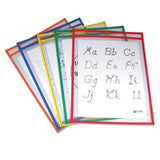 C-Line® Reusable Dry Erase Pockets, 9 X 12, Assorted Primary Colors, 5-pack freeshipping - TVN Wholesale 