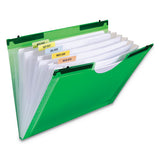 C-Line® Expanding File W- Hanging Tabs, 0.75" Expansion, 7 Sections, Letter Size, Green freeshipping - TVN Wholesale 