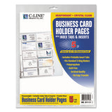 C-Line® Tabbed Business Card Binder Pages, For 2 X 3.5 Cards, Clear, 20 Cards-sheet, 5 Sheets-pack freeshipping - TVN Wholesale 