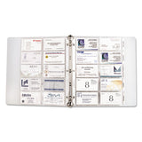 Business Card Binder Pages, For 2 X 3.5 Cards, Clear, 20 Cards-sheet, 10 Sheets-pack