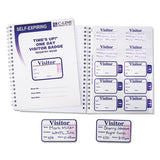Time's Up Self-expiring Visitor Badges With Registry Log, 3 X 2, White, 150 Badges-box