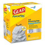 Glad® Forceflex Tall Kitchen Drawstring Trash Bags, 13 Gal, 0.72 Mil, 23.75" X 24.88", Gray, 100-box freeshipping - TVN Wholesale 