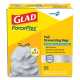 Glad® Forceflex Tall Kitchen Drawstring Trash Bags, 13 Gal, 0.72 Mil, 23.75" X 24.88", Gray, 100-box freeshipping - TVN Wholesale 