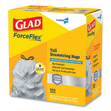 Glad® Forceflex Tall Kitchen Drawstring Trash Bags, 13 Gal, 0.72 Mil, 23.75" X 24.88", Gray, 100-box freeshipping - TVN Wholesale 