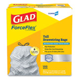 Glad® Forceflex Tall Kitchen Drawstring Trash Bags, 13 Gal, 0.72 Mil, 23.75" X 24.88", Gray, 100-box freeshipping - TVN Wholesale 