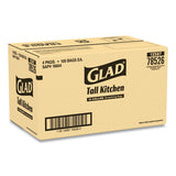 Glad® Tall Kitchen Drawstring Trash Bags, 13 Gal, 0.72 Mil, 24" X 27.38", Gray, 400-carton freeshipping - TVN Wholesale 