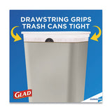 Glad® Tall Kitchen Drawstring Trash Bags, 13 Gal, 0.72 Mil, 24" X 27.38", Gray, 100-box freeshipping - TVN Wholesale 