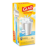 Glad® Odorshield Quick-tie Small Trash Bags, 4 Gal, 0.5 Mil, 8" X 18", White, 156-carton freeshipping - TVN Wholesale 