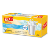 Glad® Odorshield Quick-tie Small Trash Bags, 4 Gal, 0.5 Mil, 8" X 18", White, 156-carton freeshipping - TVN Wholesale 