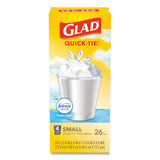 Glad® Odorshield Quick-tie Small Trash Bags, 4 Gal, 0.5 Mil, 8" X 18", White, 156-carton freeshipping - TVN Wholesale 