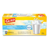 Glad® Odorshield Quick-tie Small Trash Bags, 4 Gal, 0.5 Mil, 8" X 18", White, 156-carton freeshipping - TVN Wholesale 