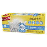 Glad® Odorshield Medium Quick-tie Trash Bags, 8 Gal, 0.57 Mil, 21.63" X 23", White, 26-box freeshipping - TVN Wholesale 