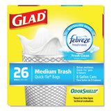 Glad® Odorshield Medium Quick-tie Trash Bags, 8 Gal, 0.57 Mil, 21.63" X 23", White, 156-carton freeshipping - TVN Wholesale 