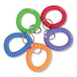 Wrist Key Coil Key Organizers, Blue; Green; Orange; Purple; Red, 10-pack