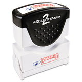 ACCUSTAMP2® Pre-inked Shutter Stamp, Red-blue, Approved, 1 5-8 X 1-2 freeshipping - TVN Wholesale 
