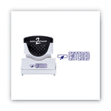 ACCUSTAMP2® Pre-inked Shutter Stamp, Blue, Entered, 1 5-8 X 1-2 freeshipping - TVN Wholesale 