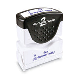 ACCUSTAMP2® Pre-inked Shutter Stamp, Blue, For Deposit Only, 1 5-8 X 1-2 freeshipping - TVN Wholesale 