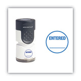 ACCUSTAMP® Pre-inked Round Stamp, Entered, 5-8" Dia, Blue freeshipping - TVN Wholesale 