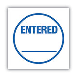 ACCUSTAMP® Pre-inked Round Stamp, Entered, 5-8" Dia, Blue freeshipping - TVN Wholesale 