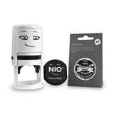 NIO® Stamp With Voucher And Fancy Gray Ink Pad, Self-inking, 1.56" Diameter freeshipping - TVN Wholesale 