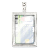 Cosco® Myid Leather Id Badge Holder, Vertical-horizontal, 2.5 X 4, Silver freeshipping - TVN Wholesale 