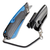 COSCO Easycut Self-retracting Cutter With Safety-tip Blade And Holster, Black-blue freeshipping - TVN Wholesale 