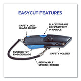 COSCO Easycut Self-retracting Cutter With Safety-tip Blade And Holster, Black-blue freeshipping - TVN Wholesale 