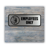 COSCO Brushed Metal Office Sign, Employees Only, 9 X 3, Silver freeshipping - TVN Wholesale 