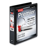 Cardinal® Premier Easy Open Clearvue Locking Round Ring Binder, 3 Rings, 1.5" Capacity, 11 X 8.5, Black freeshipping - TVN Wholesale 