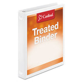 Cardinal® Treated Binder Clearvue Locking Round Ring Binder, 3 Rings, 1" Capacity, 11 X 8.5, White freeshipping - TVN Wholesale 