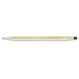 Classic Century Twist-action Ballpoint Pen, Retractable, Medium 1 Mm, Black Ink, Black-gold Barrel