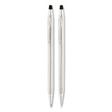 Classic Century Ballpoint Pen And Pencil Set, 0.7 Mm Black Pen, 0.7 Mm Hb Pencil, Chrome-black Barrels