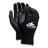 Economy Pu Coated Work Gloves, Black, Small, 1 Dozen