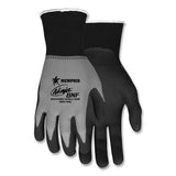 Ninja Nitrile Coating Nylon-spandex Gloves, Black-gray, Small, Dozen